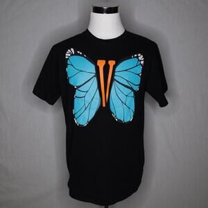 Men's Vlone x Juice Wrld Butterfly Black T-Shirt Crewneck Sz XL